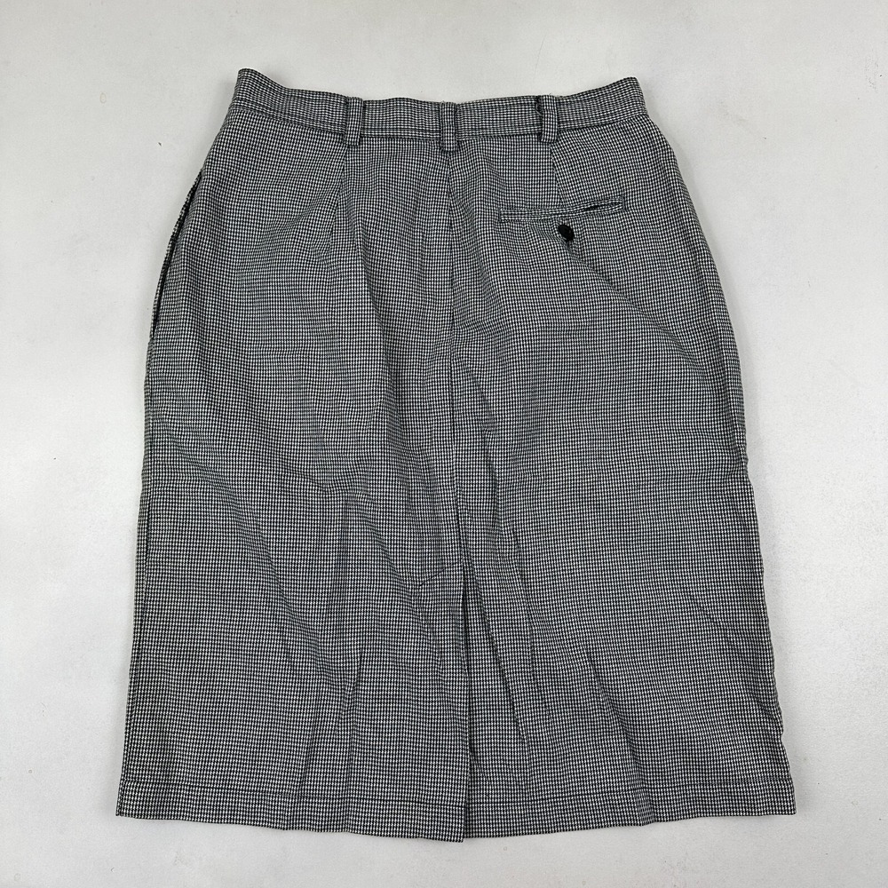 VTG Liz Sport Black White Houndstooth High Waist Pencil Skirt 100% Cotton Sz 10 - Picture 9 of 11